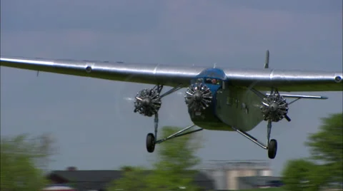 Ford Trimotor Fly By Stock Footage 47674944