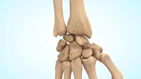 Forearm Bones Connected to the Wrist 3d illustration Illustrazione stock