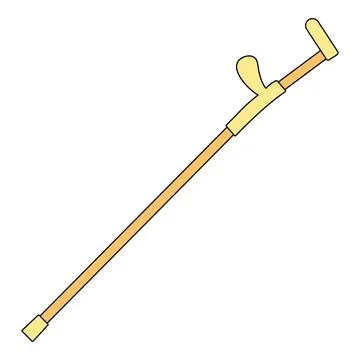Forearm crutch providing mobility support and rehabilitation aid Stock Illustration