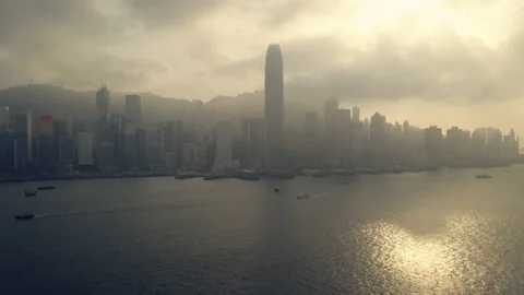 As foreboding as it is welcoming. 4k drone footage of a well developed city Stock Footage 201364699