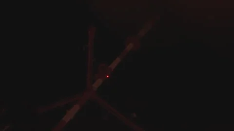 Foreboding plant with glowing warning lights, Sinister industrial environment Stock Footage 324957790