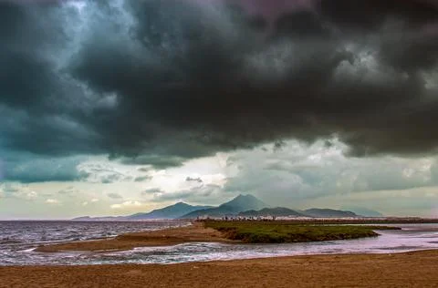 Foreboding Skies: Dark Clouds Before the Rain Stock Photos