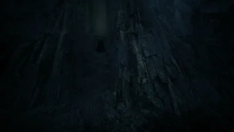 Foreboding vertical stone wall veiled in darkness and secrecy 스톡 동영상 330246495