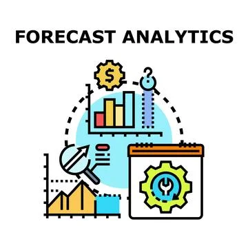Forecast analytics optimizing business strategy and data visualization Stock Illustration