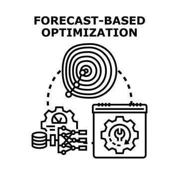 Forecast based optimization and data analysis concept Stock Illustration