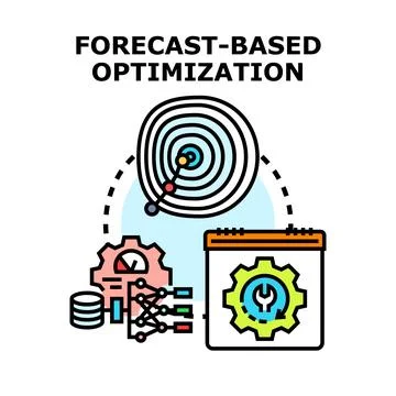 Forecast based optimization and data analysis concept Stock Illustration