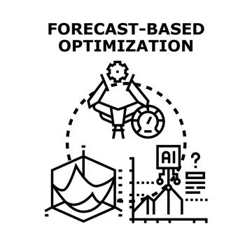Forecast based optimization system collecting data for analysis Stock Illustration
