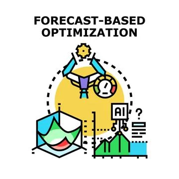 Forecast based optimization system collecting data for analysis Stock Illustration