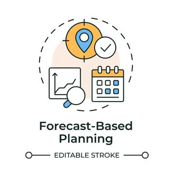 Forecast based planning multi color concept icon 库存插图