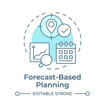 Forecast based planning soft blue concept icon 스톡 일러스트