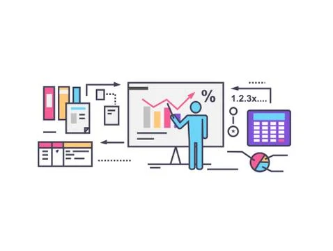 Forecast Concept Icon Flat Style Stock Illustration
