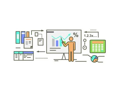 Forecast Concept Icon Flat Style Stock Illustration