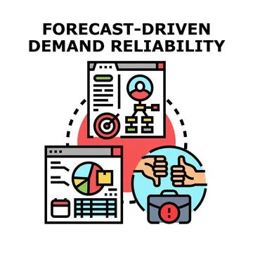 Forecast driven demand planning and reliability management Stockillustratie