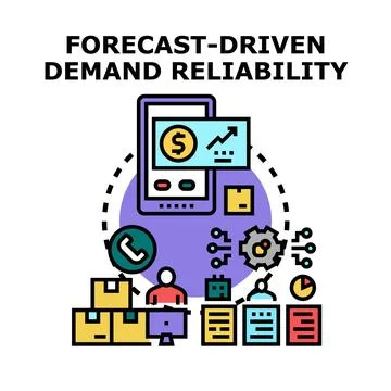 Forecast driven demand reliability concept vector illustration 库存插图