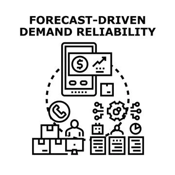 Forecast driven demand reliability concept vector illustration Stock Illustration