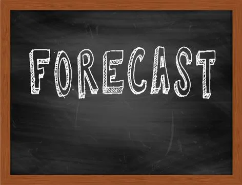 FORECAST  hand writing text on black chalkboard Stock Illustration