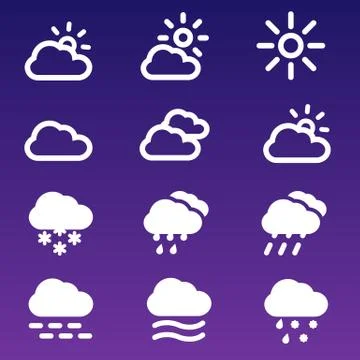 Forecast Icons Set Illustration