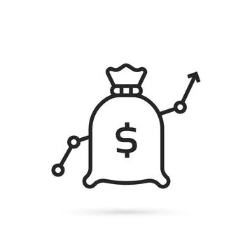 Forecast of increase with linear bag Stock Illustration