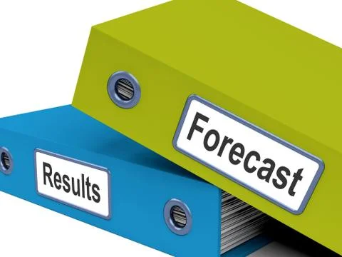 Forecast results files show progress and goals Illustrazione stock