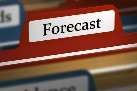 Forecast word on file folder tab Illustrazione stock
