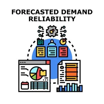 Forecasted demand reliability planning and analysis concept Stock Illustration