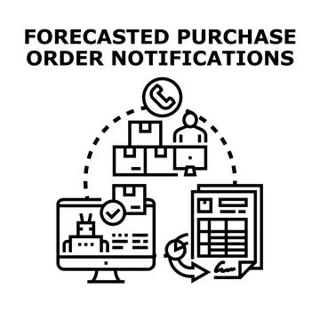 Forecasted purchase order notifications concept vector illustration 스톡 일러스트
