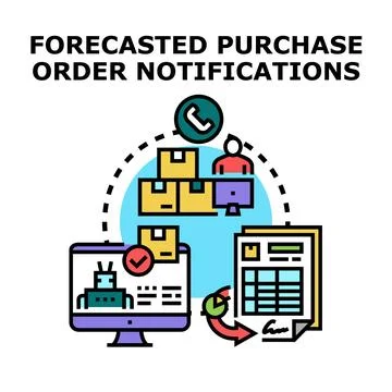 Forecasted purchase order notifications concept vector illustration 스톡 일러스트