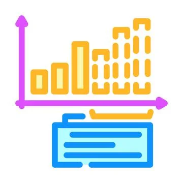 Forecasting business process color icon vector illustration Stock Illustration