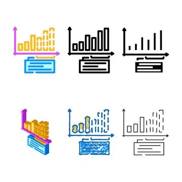 Forecasting business process color icon styles vector 스톡 일러스트