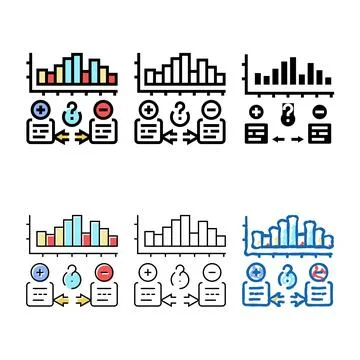 Forecasting business process color styles icon vector 스톡 일러스트