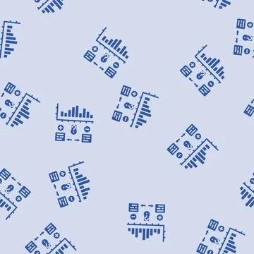 Forecasting business process glyph seamless pattern Stock Illustration
