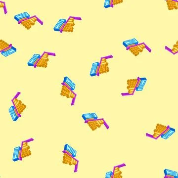 Forecasting business process isometric icon seamless pattern Stock Illustration