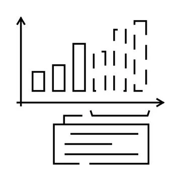 Forecasting business process line icon vector illustration Illustrazione stock