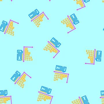 Forecasting business process vector seamless pattern 스톡 일러스트