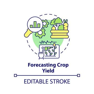 Forecasting crop yield concept icon Stock Illustration