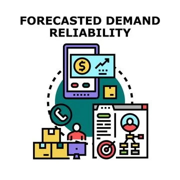 Forecasting demand reliability delivering business success concept Stock Illustration