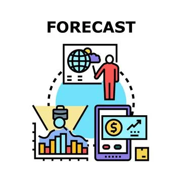 Forecasting future business and global financial trends Ilustración de archivo