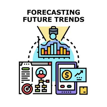 Forecasting future trends for business analysis Illustration