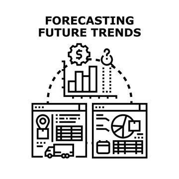Forecasting future trends for business analysis and planning Stock Illustration