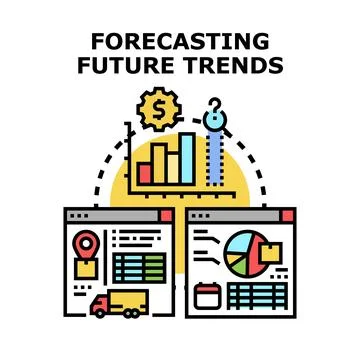 Forecasting future trends for business analysis and planning Stockillustratie
