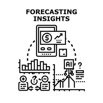 Forecasting insights data analysis generating business predictions Illustrazione stock