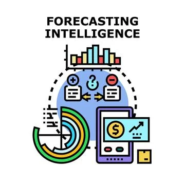 Forecasting intelligence concept calculating financial strategy Stock Illustration