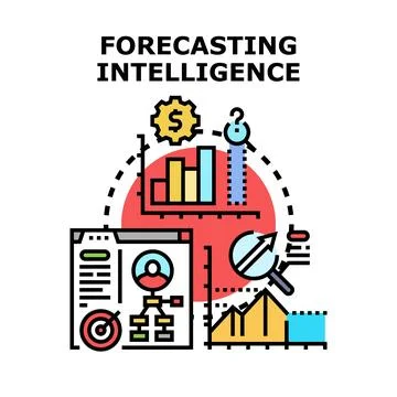 Forecasting intelligence concept visualizing business data analytics Illustrazione stock