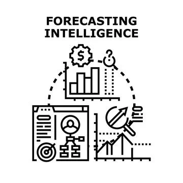 Forecasting intelligence concept visualizing business data analytics 库存插图