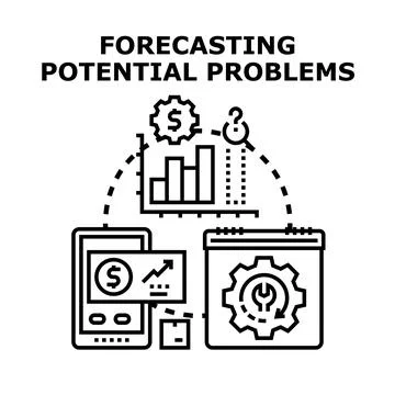 Forecasting potential problems for business strategy planning Stock Illustration