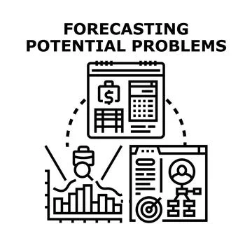 Forecasting potential problems, risks and business analysis 스톡 일러스트