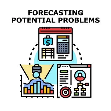 Forecasting potential problems, risks and business analysis Stock Illustration