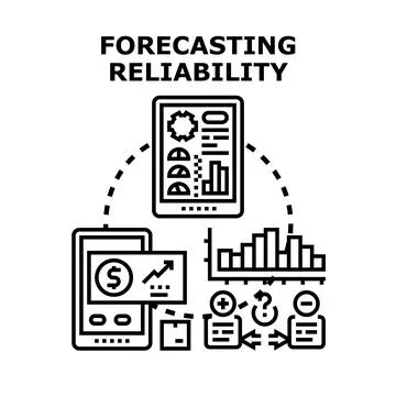 Forecasting reliability of business data analysis Illustrazione stock