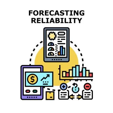 Forecasting reliability of business data analysis Stock Illustration