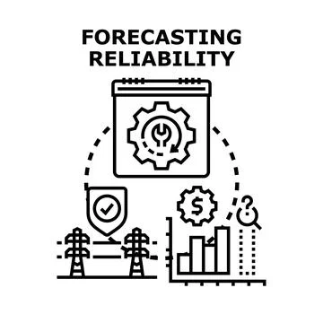 Forecasting reliability of energy supply infrastructure concept Stock Illustration